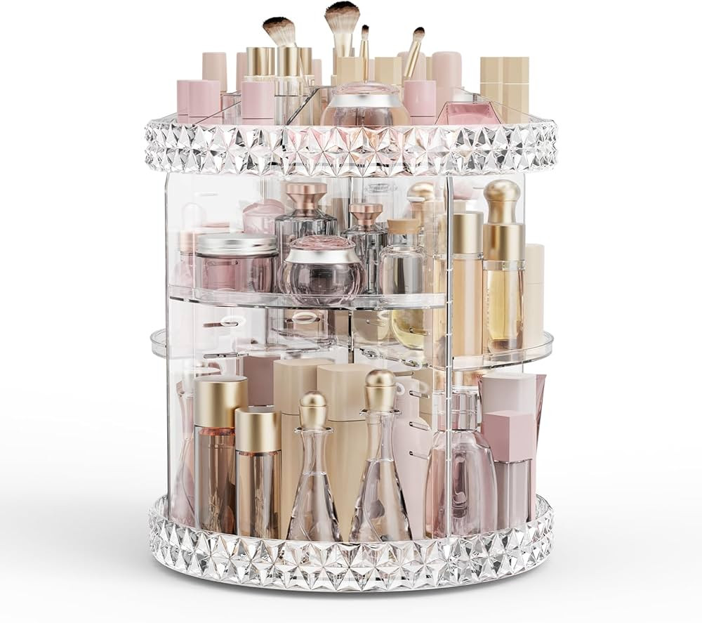 Rotating Makeup Organizer, 360° Spinning Skincare Organizers, Adjustable Layer Cosmetic Storage ... | Amazon (US)