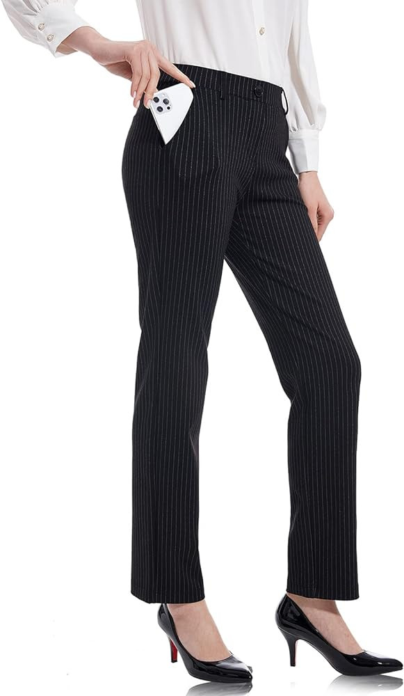 Tapata Women's 28''/30''/32''/34'' Stretchy Straight Dress Pants with Pockets Tall, Petite, Regul... | Amazon (US)