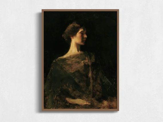 Portrait of Annette | Moody Vintage Portrait Woman in Shadow Art Print Digital Download Printable... | Etsy (US)