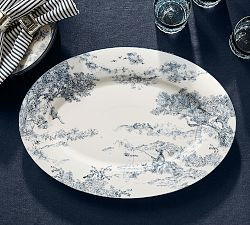 Brandon Maxwell Groveland Toile Oval Serving Platter | Pottery Barn (US)