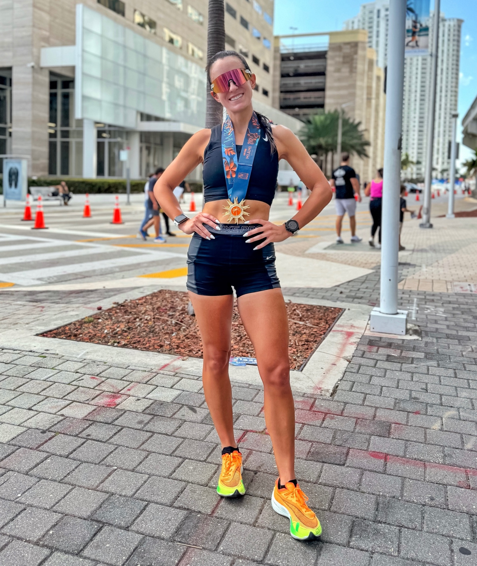 Marathon race look 🤩 linked these super comfy shorts (limited sizes available!) + some other options with pockets—must needed for racing! Race top & similar also linked. Of course I added in my favorite fast race shoes 👟  

#LTKshoecrush #LTKfitness #LTKfindsunder50