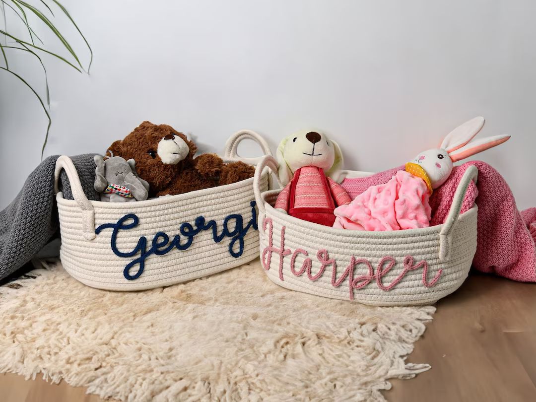 Personalized Baby Gift Basketbaby Shower Gift Basketrope - Etsy | Etsy (US)