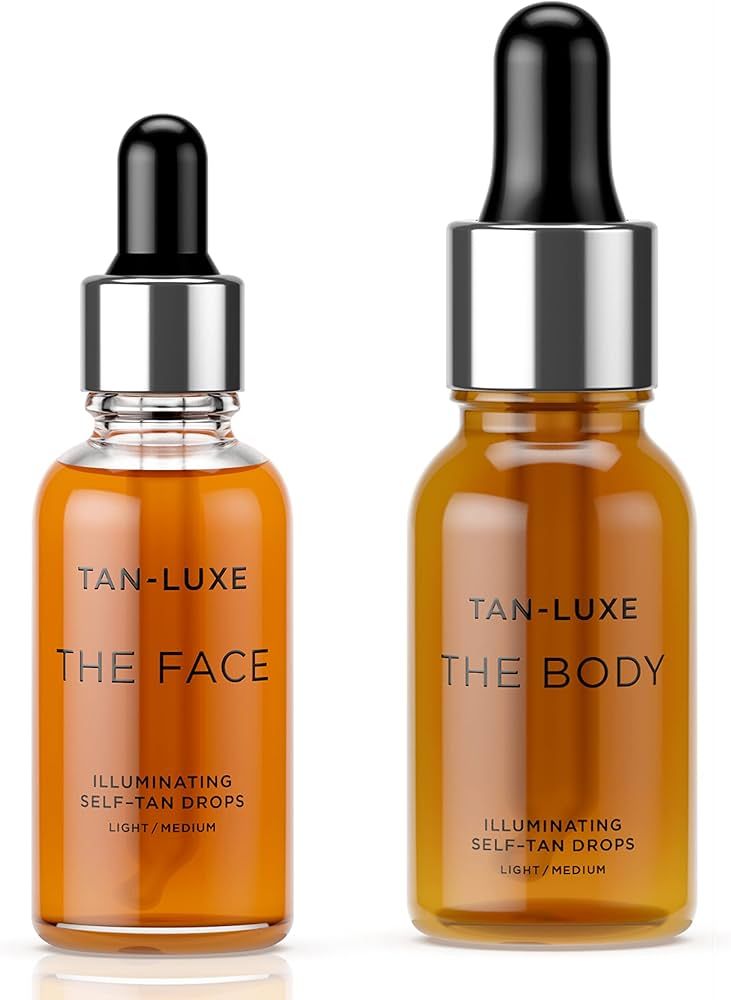 TAN-LUXE Glow Kit - Light/Medium Face & Body Illuminating Self Tan Drops - Self Tanner Drops for ... | Amazon (US)