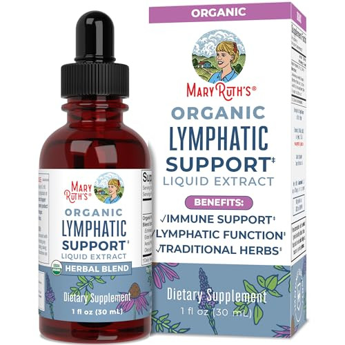 MaryRuth Organics Lymphatic Support Drops, USDA Organic Immune Support Supplement, Lymphatic Support with Echinacea & Elderberry, Antioxidant & Immune Defense, Vegan, Non-GMO, 30 Servings | Amazon (US)