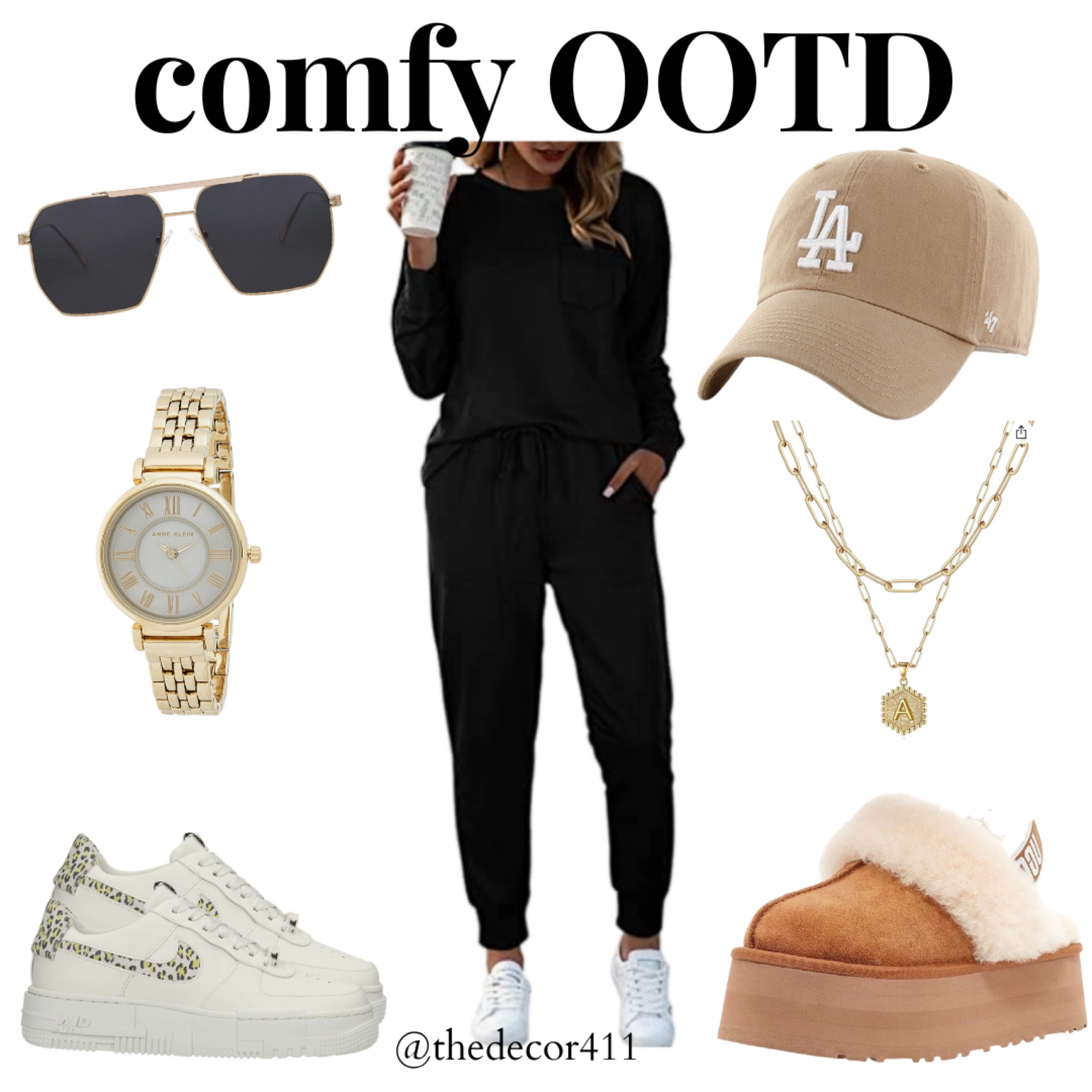 Comfy ootd - lounge outfit - causal outfit - uggs - sneakers - ball cap - sunglasses - watch - two piece lounge set 

#LTKSeasonal #LTKsalealert #LTKstyletip