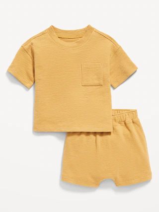 Unisex Short-Sleeve Pocket T-Shirt and Shorts Set for Baby | Old Navy (US)