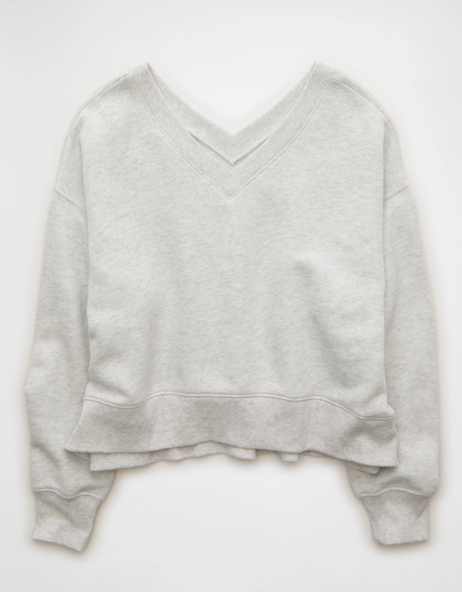 AE Cropped V-Neck Sweatshirt | American Eagle Outfitters (US & CA)