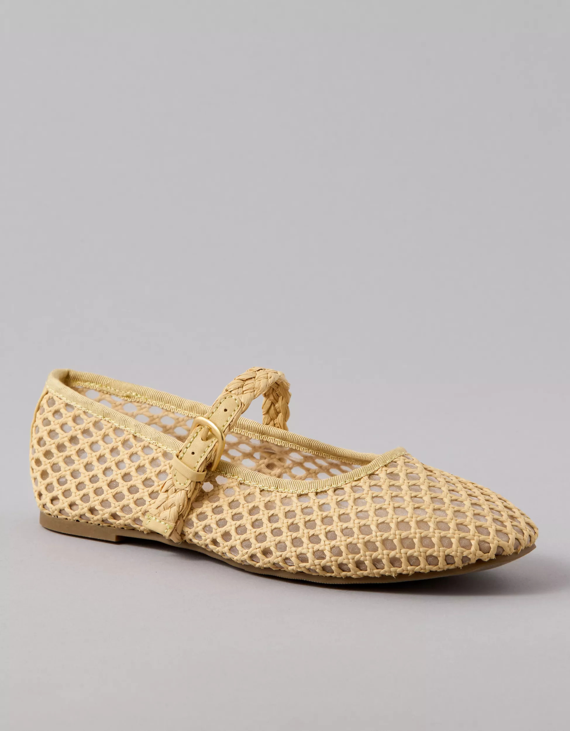 AE Raffia Mesh Mary Jane Flats | American Eagle Outfitters (US & CA)