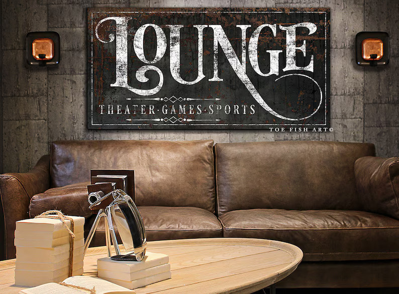 Modern Farmhouse Wall Decor Family Lounge Sign Large Rustic | Etsy | Etsy (US)