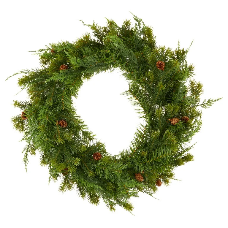 Sonoma Cypress Evergreen Artificial Christmas Wreath, 24 in x 24 in, by Holiday Time | Walmart (US)