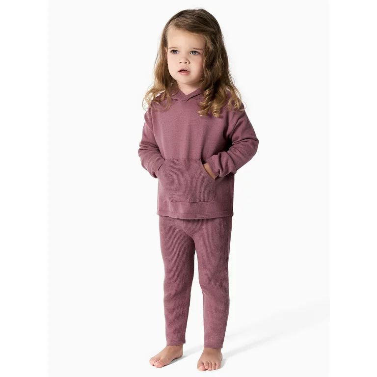 Modern Moments by Gerber Baby and Toddler Girl Hooded Sweater Knit & Pant 2-Piece Outfit Set, 12M... | Walmart (US)