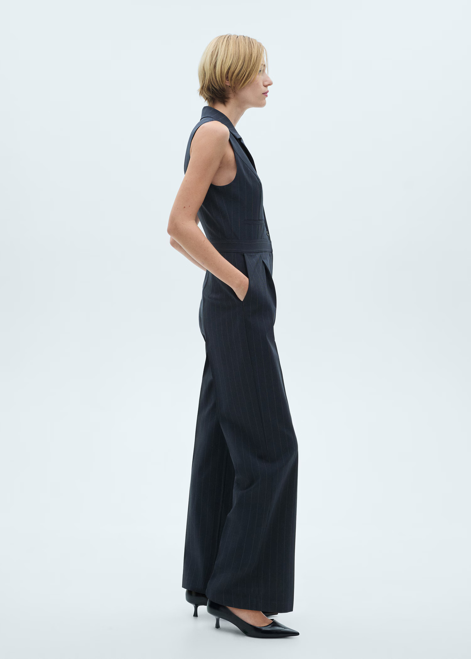 Long pinstripe jumpsuit | MANGO (US)