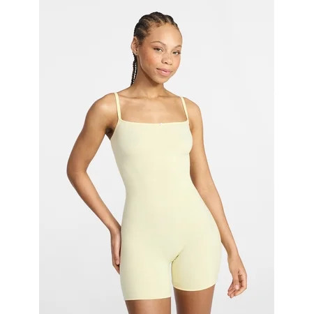 No Boundaries Fit Stretch Picot One Piece Romper Women s XS-XXXL | Walmart (US)