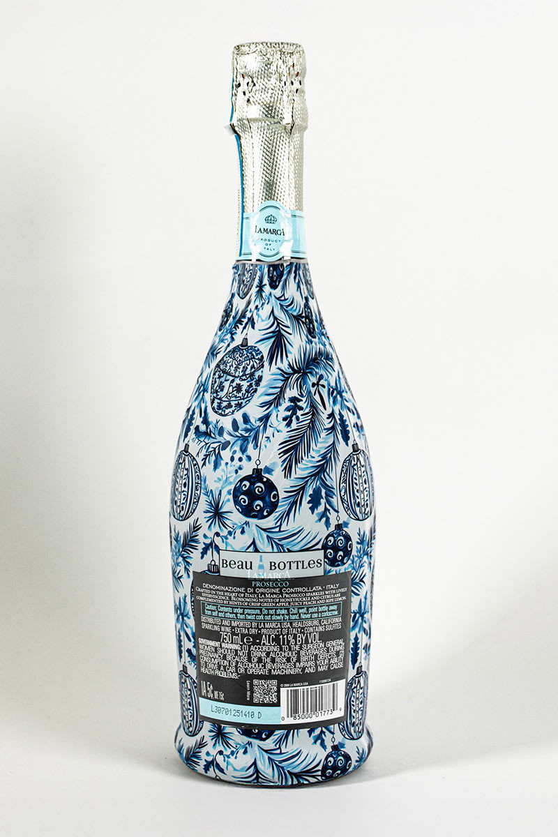 Beau Bottles Limited Edition Blue Ornaments La Marca Edition Bottle Wrap | Francesca's