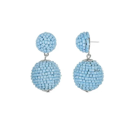 Time and Tru Light Blue Seed Bead Drop Earrings 1 Pair | Walmart (US)