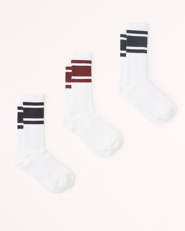 3-Pack Athletic Crew Socks | Abercrombie & Fitch (US)