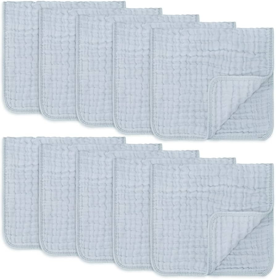 Comfy Cubs Muslin Burp Cloths Large 100% Cotton Hand Washcloths for Babies, Baby Essentials 6 Lay... | Amazon (US)