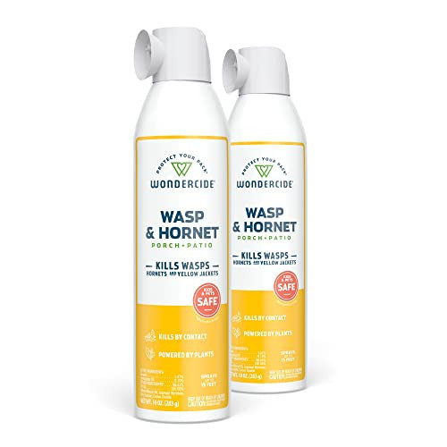 Wondercide - Wasp and Hornet Killer Aerosol Spray with Natural Essential Oils - Kill Wasps, Hornets,and Yellow Jackets - for Porch, Patio, and Outdoor Areas - Pet and Family Safe - 10 oz - 2 Pack | Amazon (US)