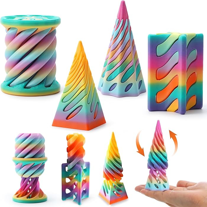 JOYIN 4 Pack Impossible Cone Fidget Toys, Pastel Color 3D Printed Spiral Cone Flexible Impossible... | Amazon (US)