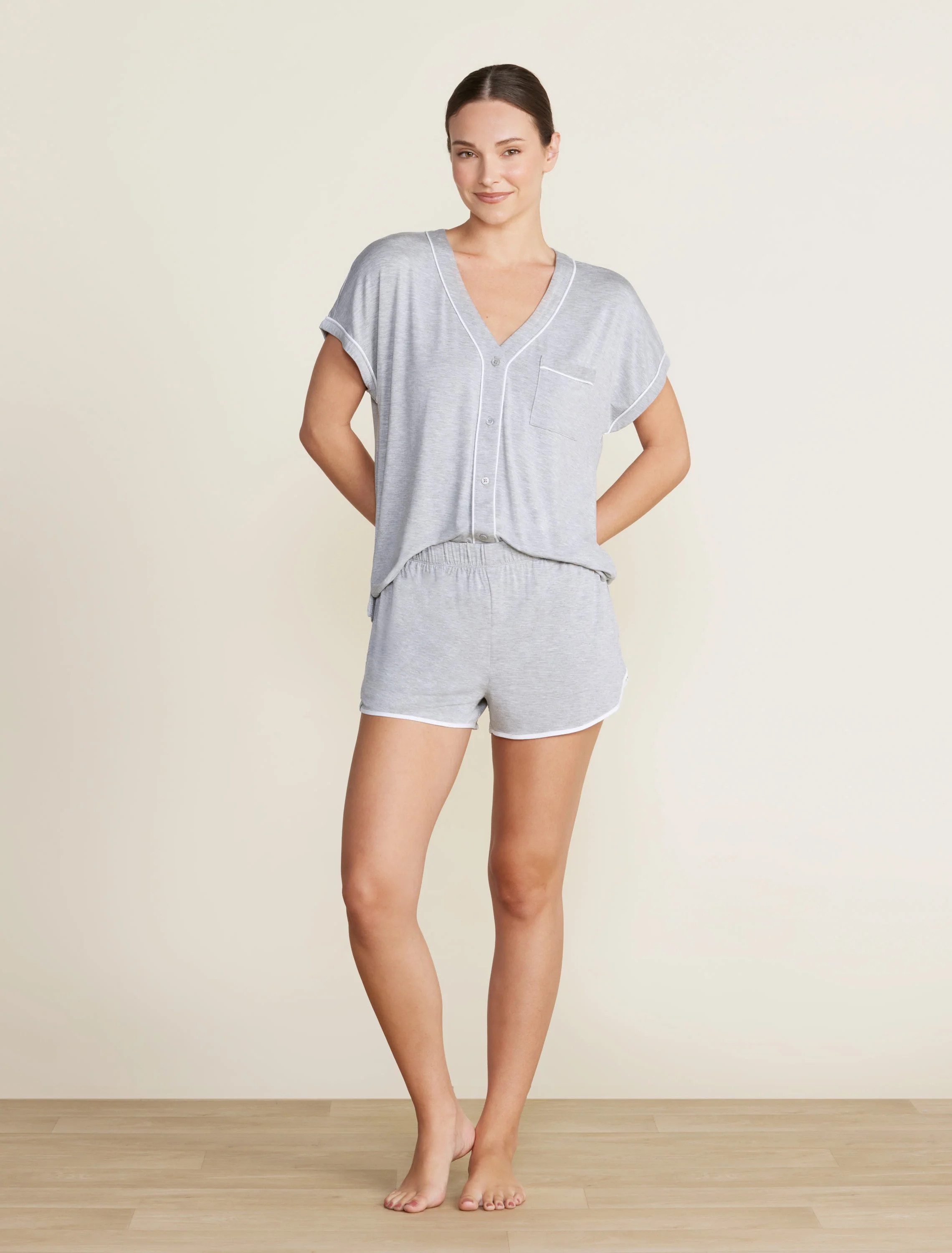 Malibu Collection® Soft Jersey Piped Lounge Set | Barefoot Dreams