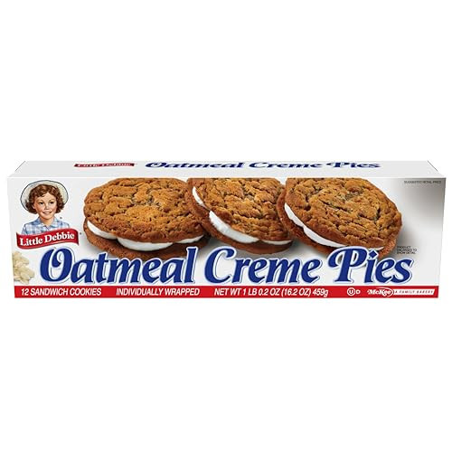 Little Debbie Oatmeal Crème Pies, 12 Individually Wrapped Sandwich Cookies, 16.2 OZ Box | Amazon (US)