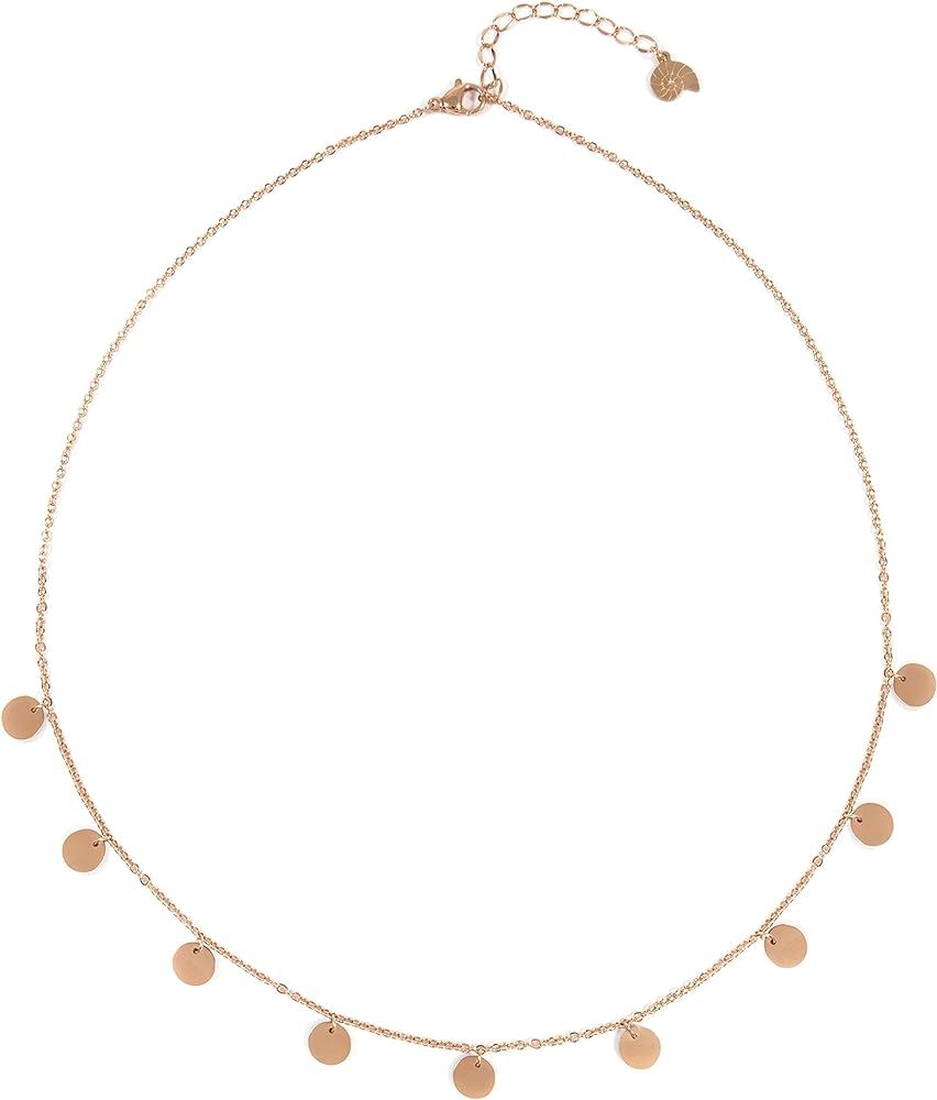 Multi Circles Necklace Rose Gold | Necklace with Round Disc Pendants | Amazon (US)