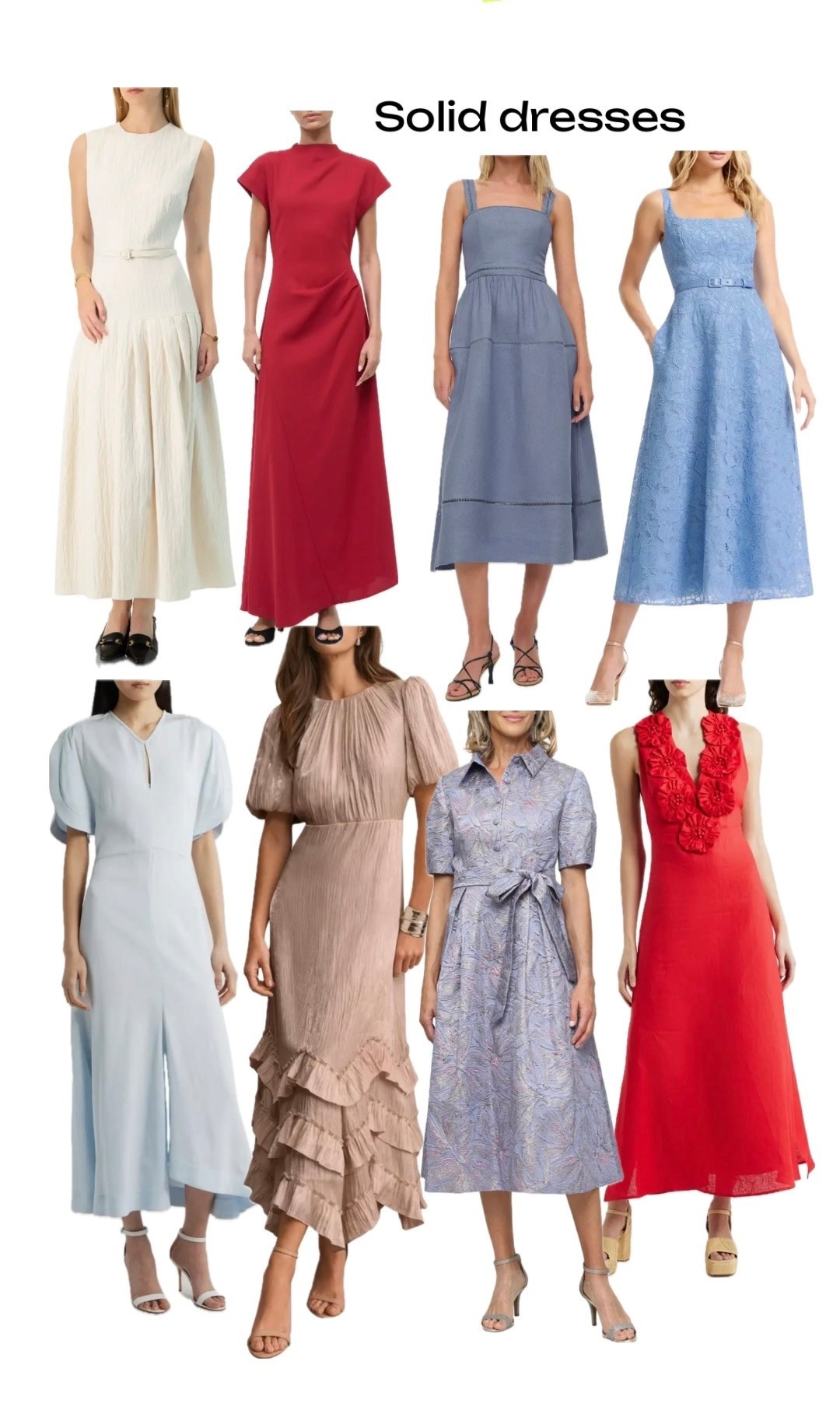 Solid Dresses for special  event dressing! 
These dresses are beautiful options to any upcoming Spring events! 

#LTKSaleAlert #LTKWedding #LTKOver40