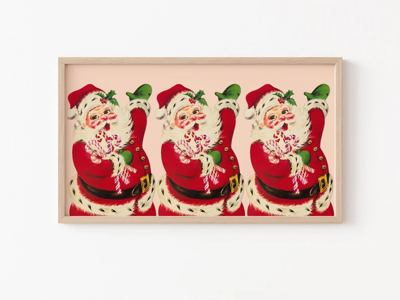 Christmas Frame TV Art File Frame TV Art File Vintage Santa - Etsy | Etsy (US)
