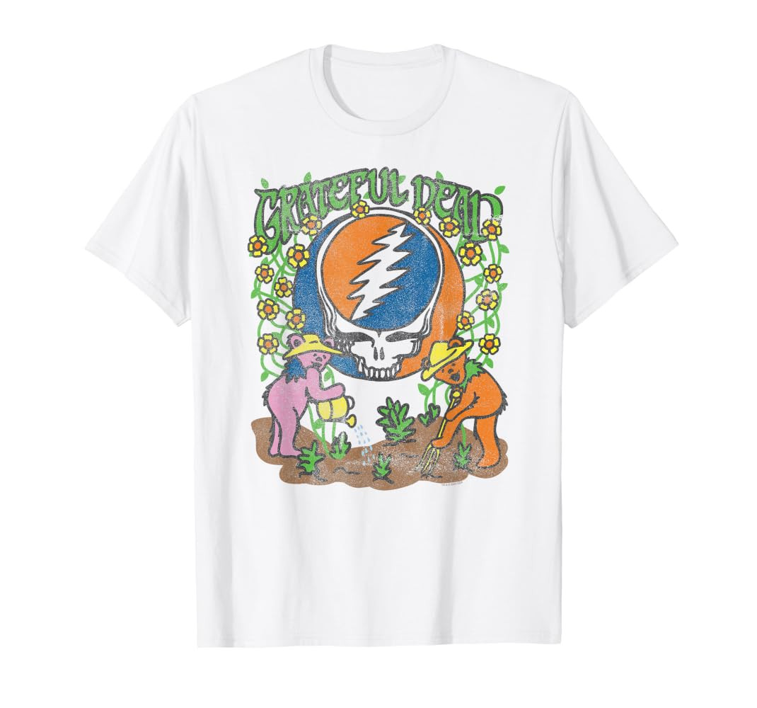 Grateful Dead Gardening Bears Flowering Vintage Band T-Shirt | Amazon (US)