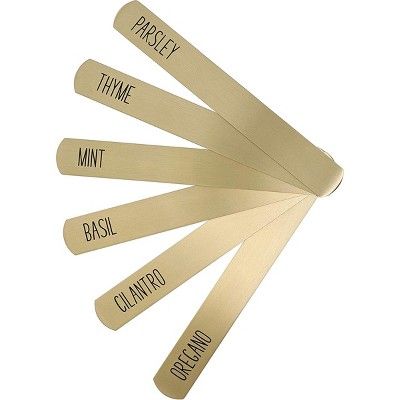 Juvale 6 Count Brass Metal Herb Plant Garden Markers, Reusable Weatherproof Plant Label Stakes Ta... | Target