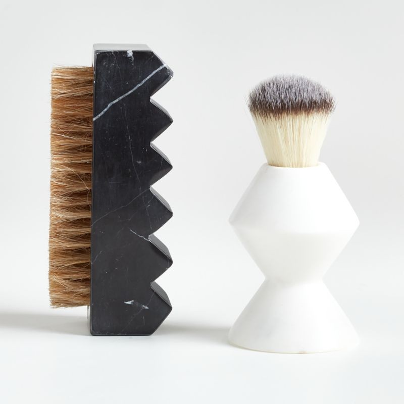 Black and White Brush Marble Objects | Crate and Barrel | Crate & Barrel