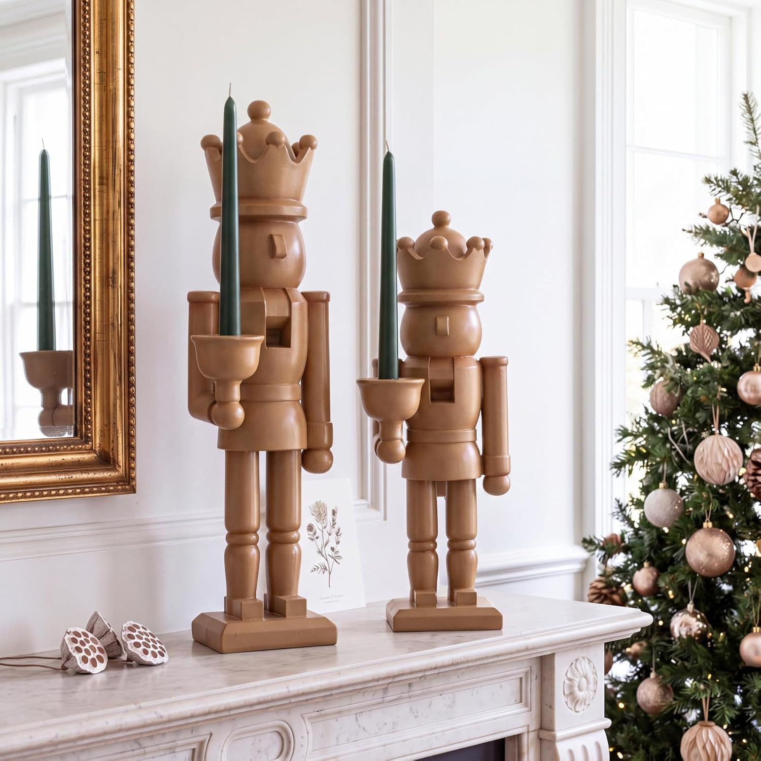 Lemonroad 2 Pcs Christmas Nutcracker Candle Holders Decorative | Amazon (US)
