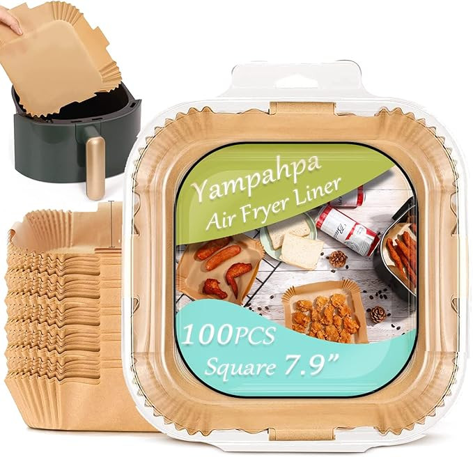 Large Air Fryer Parchment Paper Liner 7.9inch-100PCS Large Square Disposable Parchment Paper for ... | Amazon (US)