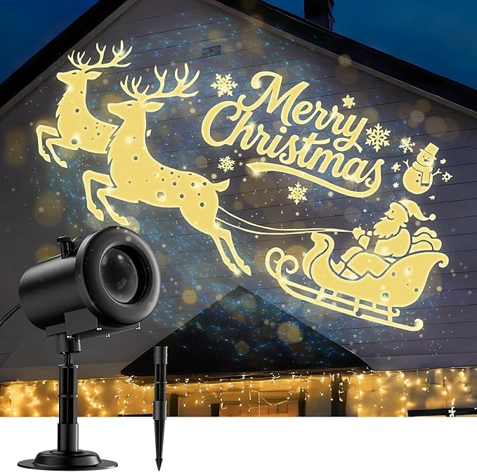 12 in 1 Christmas Projector Lights Outdoor,3D Dynamic Christmas Decorations Indoor,Clearer Santa ... | Amazon (US)