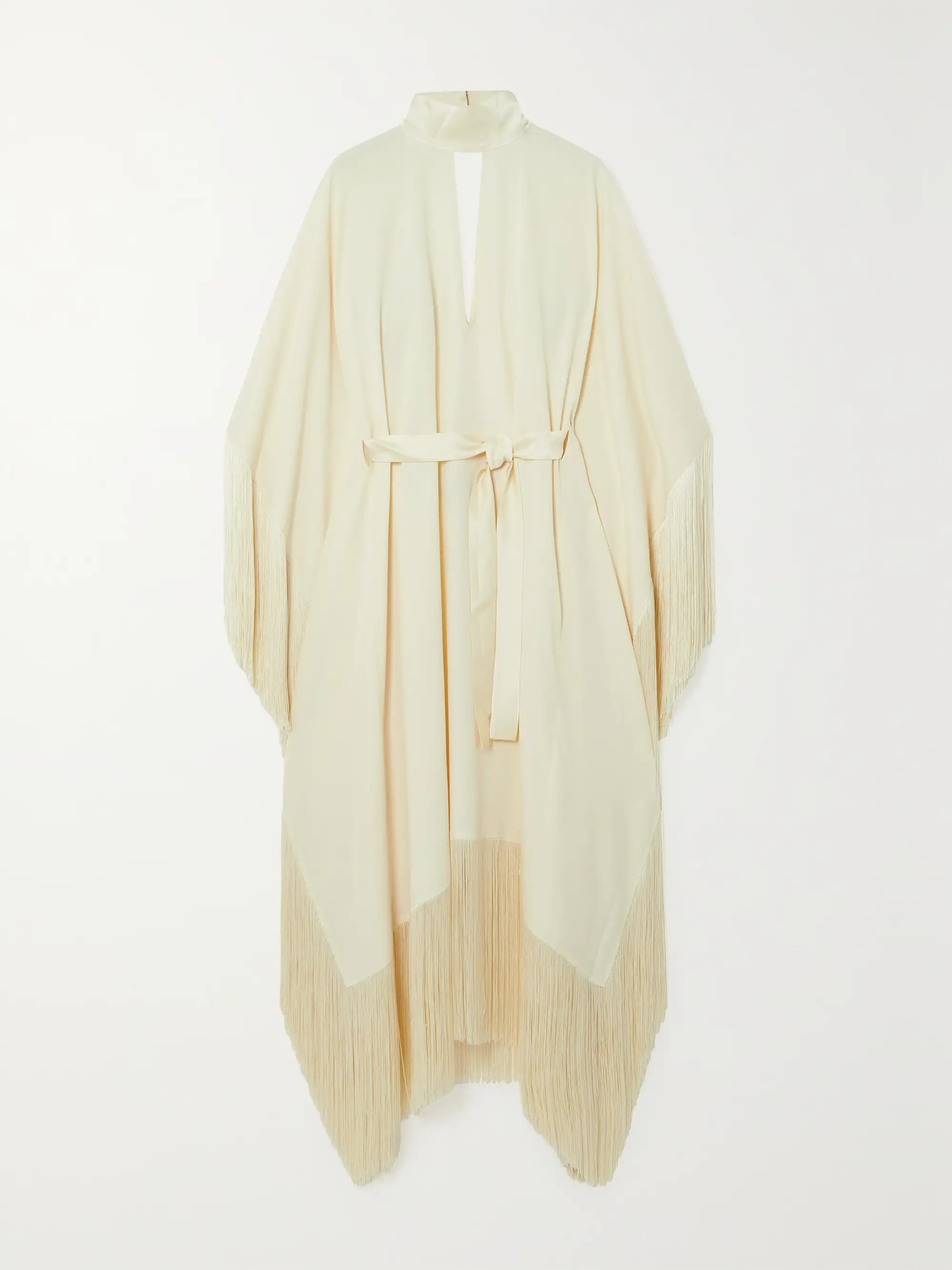 Mrs. Hall open-back fringed crepe kaftan | NET-A-PORTER (US)