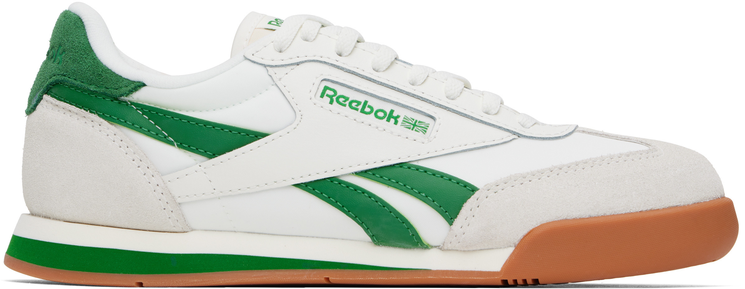 Reebok Classics White & Green Campio XT Sneakers | SSENSE