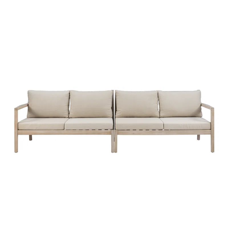 Amina 54" Wide Outdoor Love Seat with Cushions (Set of 2) | Wayfair North America