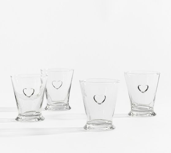 Heart Embossed Drinking Glasses | Pottery Barn (US)