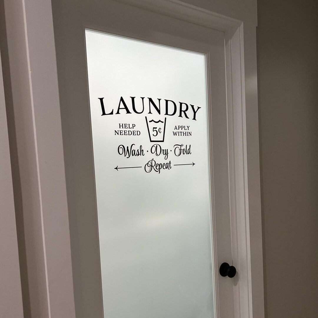 Laundry Room Help Needed Apply Within Wash Dry Fold Repeat Wall Decal Laundry Room Decor Sign, La... | Etsy (US)