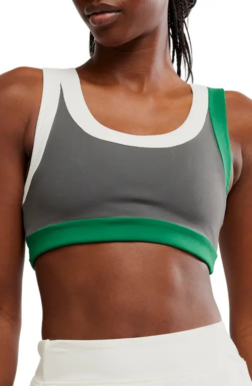 Free People FP Movement Never Better Colorblock Sports Bra in Dark Shadow at Nordstrom, Size X-Large | Nordstrom