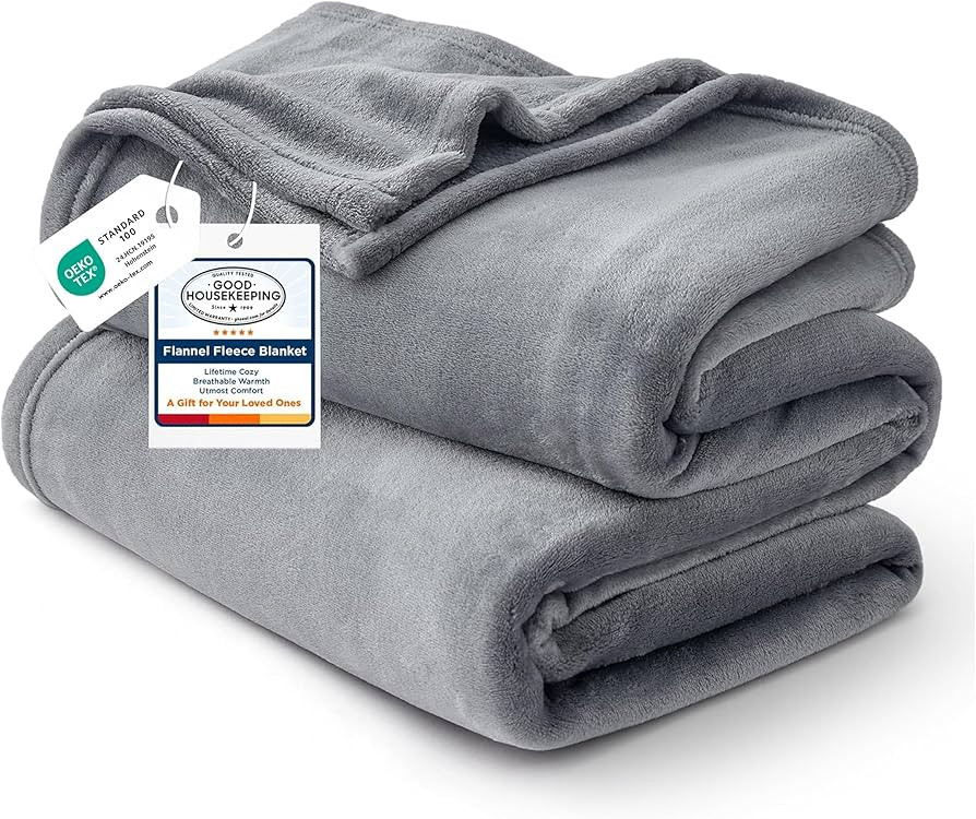 Bedsure GentleSoft Fleece Bed Blankets Queen Size Grey - Soft Lightweight Fuzzy Cozy Luxury Fall ... | Amazon (US)