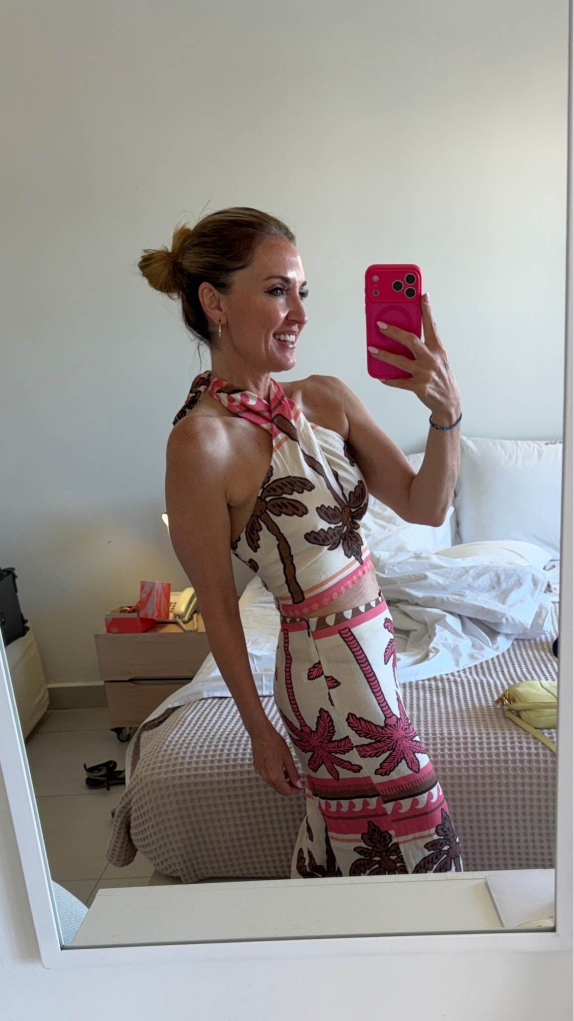 I’ve owned this set from Marine Layer for a year and still love it to pieces! Great news for you: it’s gone way down in price since I bought it! Here it is before I took it out for a spin in Santorini..