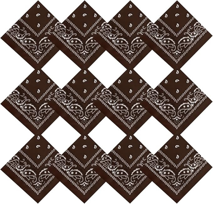 12 Pack Bandanas for Women Men Cowboy Bandana Handkerchief Headband Face Mask Bulk for Party Cost... | Amazon (US)
