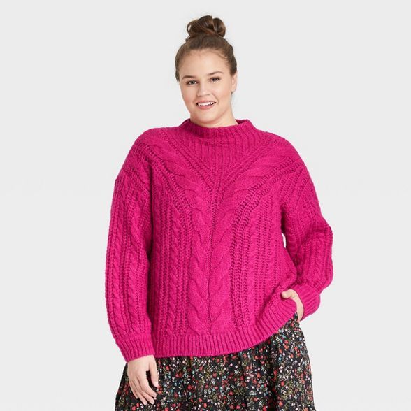 Women's Plus Size Crewneck Pullover Sweater - Ava & Viv™ | Target