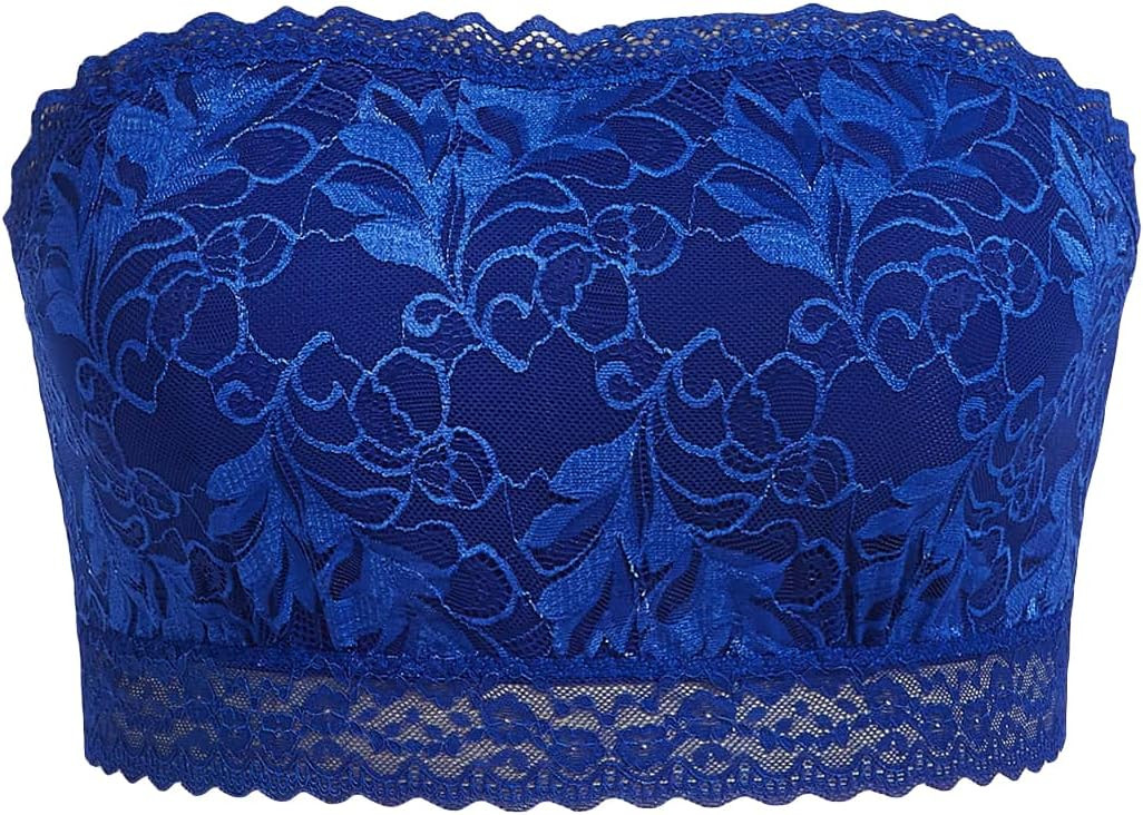 SOLY HUX Women's Plus Size Lace Strapless Bandeau Bralette Bra | Amazon (US)