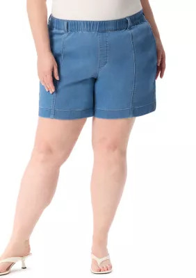 Plus Size Knit Seamed Shorts | Belk