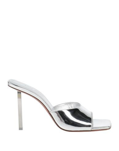 Amina Muaddi Woman Sandals Silver Size 7 Leather | YOOX (US)