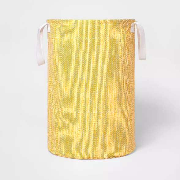 Soft Sided Scrunchable Round Laundry Hamper Yellow Dot - Room Essentials™ | Target