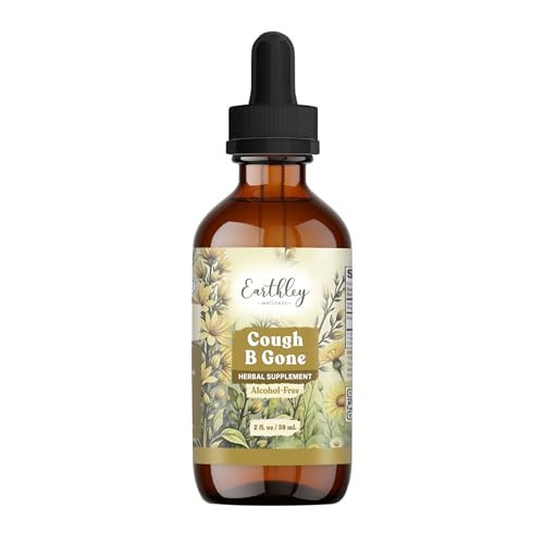 Earthley Wellness, Cough-B-Gone, Organic Herbal Formula, Alcohol-Free Herbal Tincture for Kids (6 Months+) & Adults, Cold and Cough Remedy, 12+ Month Supply (2oz Glass, Kids, 1200 doses) | Amazon (US)