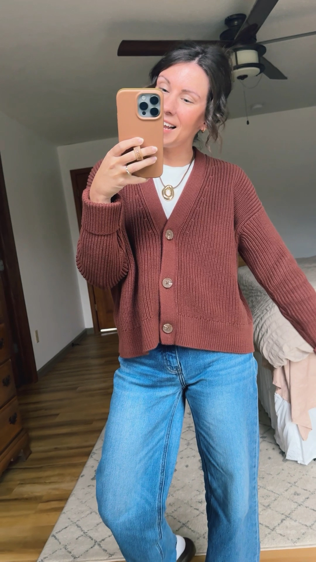 Wearing medium in my tee (cropped fit so I sized up), xs in my cardigan (restocked!) and 24 in the 26” inseam in my jeans. My clogs fit true to size at size 6. 



#LTKSeasonal #LTKPetite #LTKmomlife